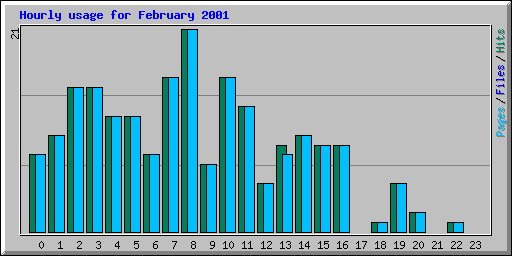 Hourly usage for February 2001