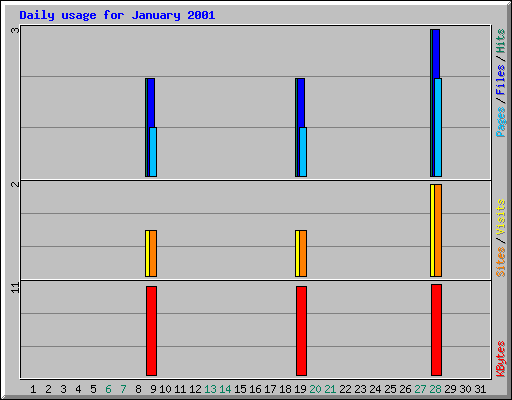 Daily usage for January 2001