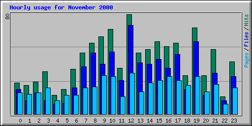 Hourly usage for November 2000