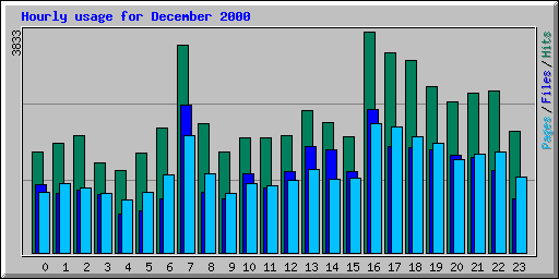 Hourly usage for December 2000